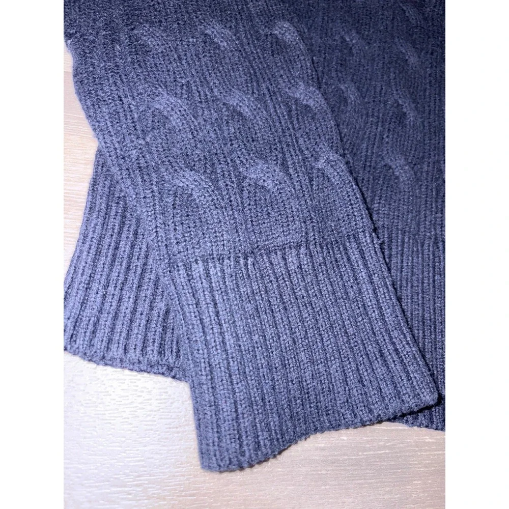 Abercrombie & Fitch Mens Muscle Fit Cable Knit Sweater Navy Blue XL Pullover